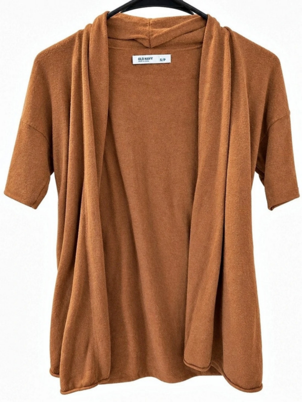 Old Navy | Short-Sleeve Open-Front Draped Cardigan | Brown